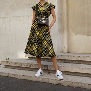 Proenza Schouler Yellow & Black Plaid Dress
